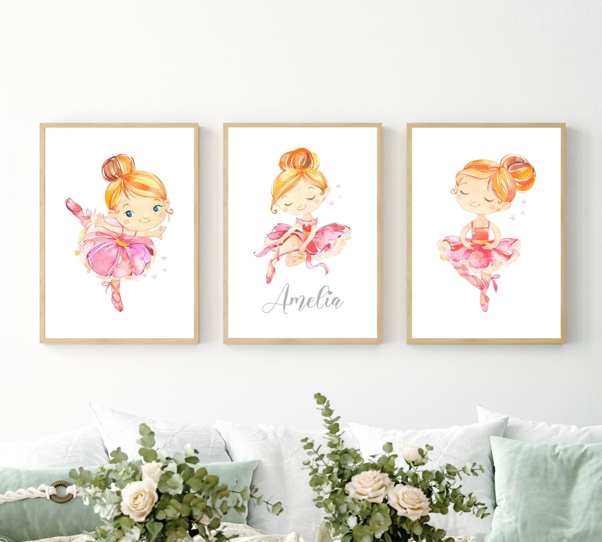 Nursery Wall Art Ballet Prints Ballerina Prints Set of 3 Girls