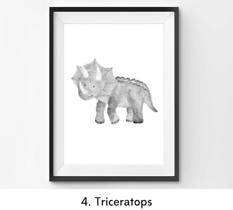 Dinosaur Prints Nursery Wall Art Dinosaur Wall Art T Rex Etsy