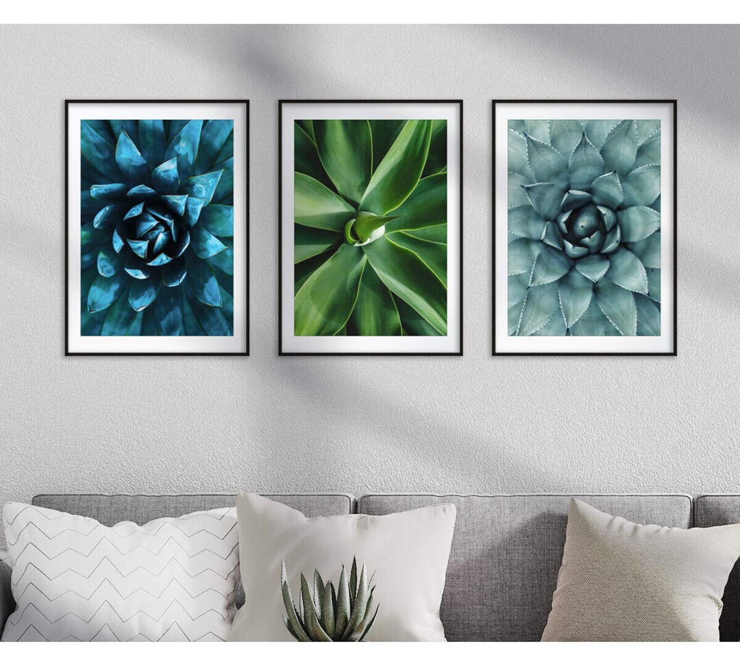 Sage Green Wall Art, Leaf Prints, Leaf Wall Art, SET OF 3 Green Prints ...
