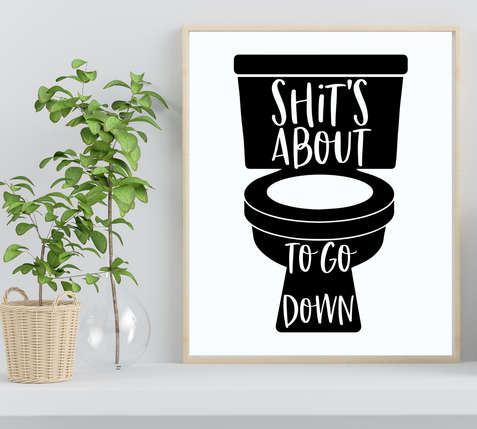 Bathroom Prints Funny Bathroom Print Black and White - Etsy UK