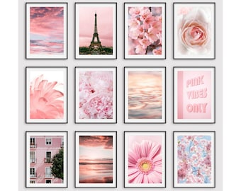 Pink Wall Art, Pink Prints, Beach Prints, Blush Pink Photo, Floral, Flower Prints, Botanical Bedroom Living Room Posters CHOICE OF 12