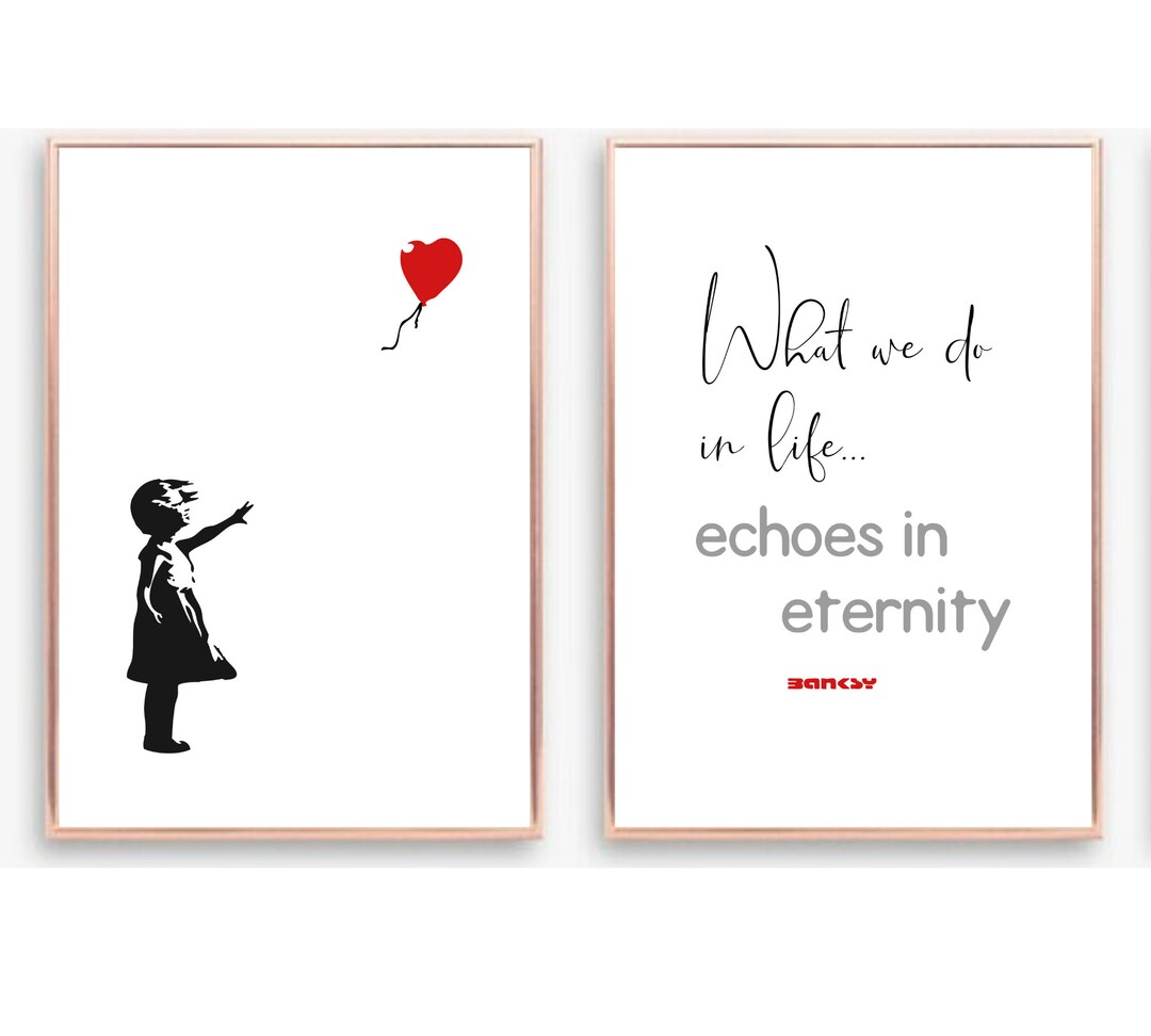 SET OF 2 Banksy Prints Banksy Wall Art Banksy Print Banksy Etsy UK