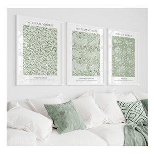 William Morris Prints, Sage Green Prints, Bedroom Posters, Living Room Prints, Botanical Wall Art Prints William Morris Green Pictures