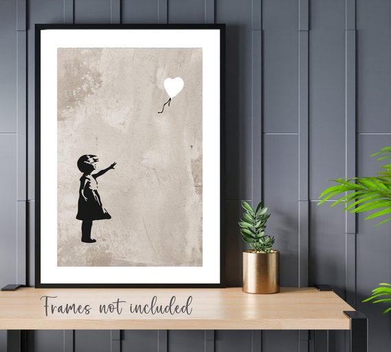 SET OF 2 Banksy Prints, Banksy Wall Art, Banksy Print, Banksy