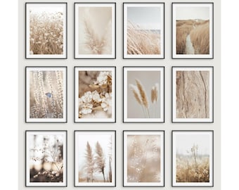 Beige Prints, Choice of 12 Beige Wall Art, Beach Prints, Floral Print, Botanical Wall Art Prints Bedroom Bathroom Poster Pictures