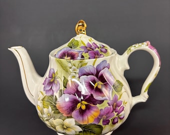 Vintage Windsor Teapot | Hand Painted Floral Porcelain