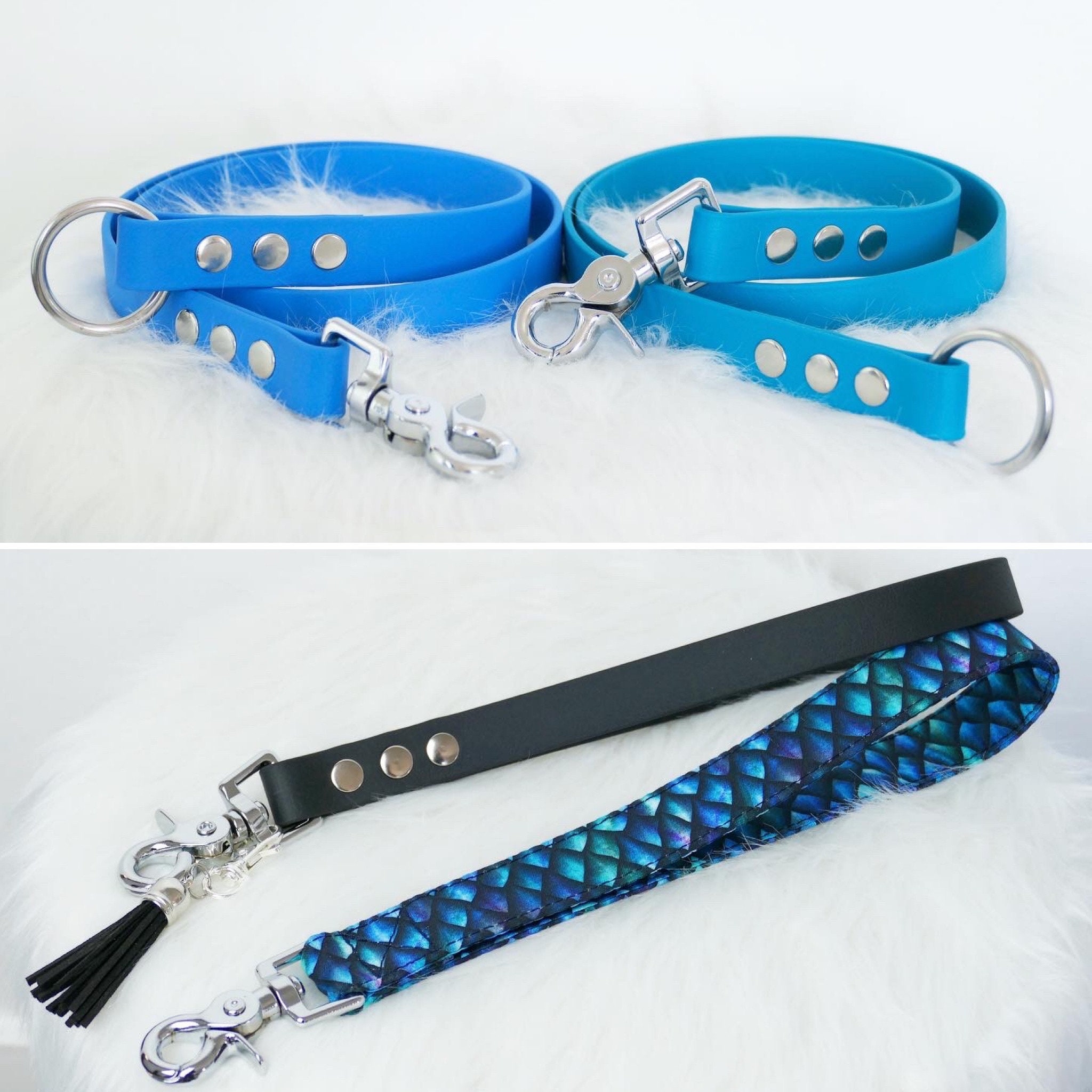 Laisses Biothane et Poignées Amovibles en Biothane Tissu