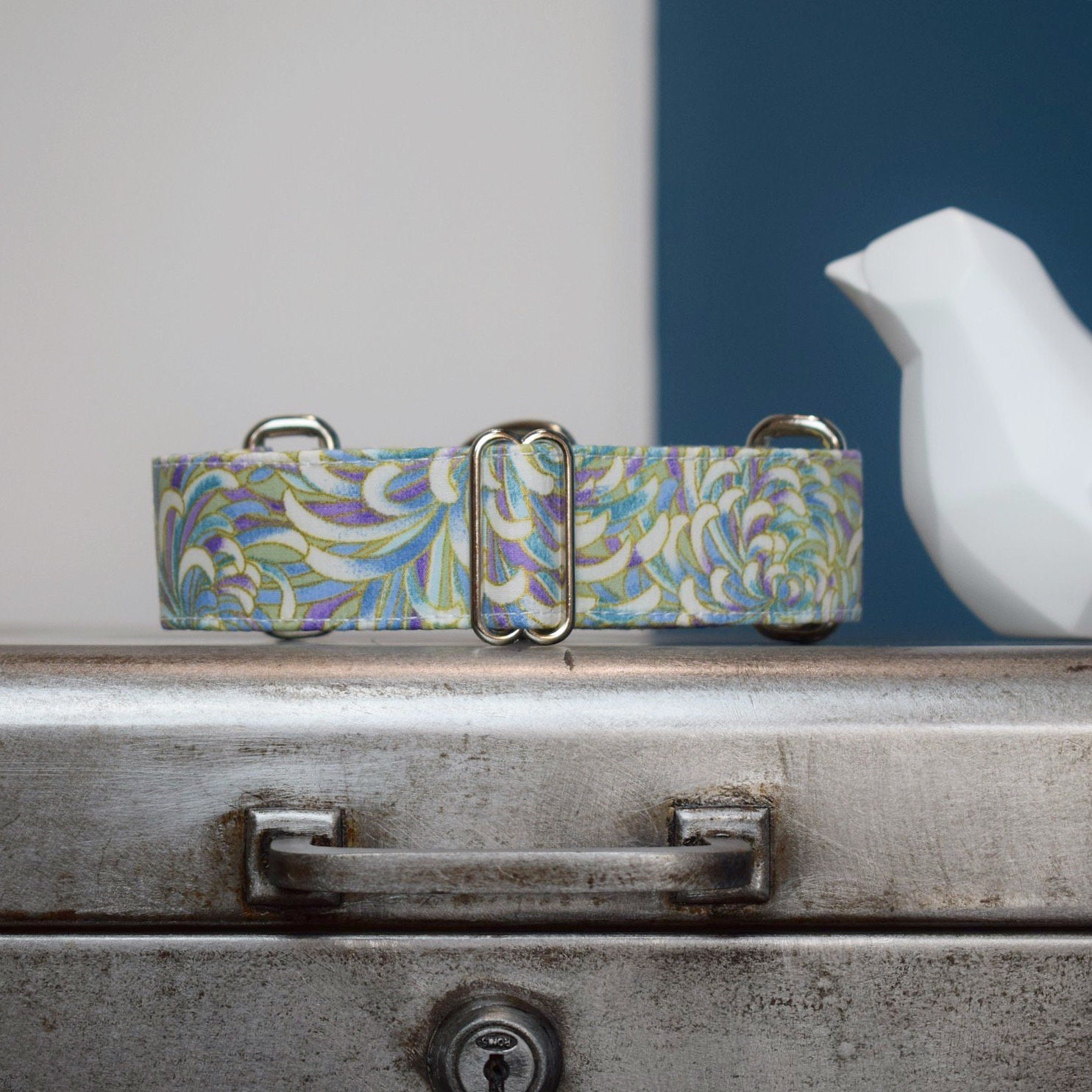 Collier Pour Chiens Réglable, Martingale ou Clip, Lévrier, Chrysanthèmes Japonais