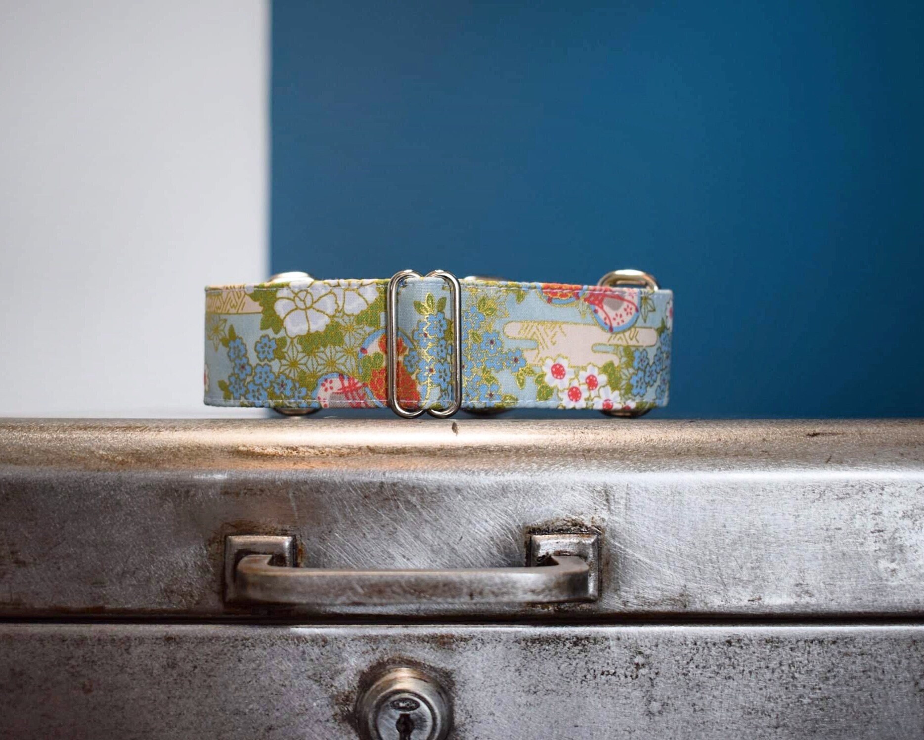 Collier Pour Chiens Réglable, Martingale ou Clip, Tissu Japonais