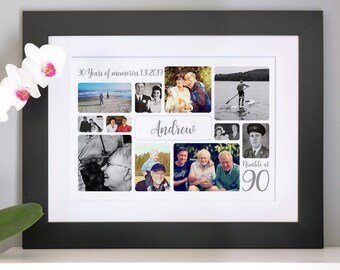 Personalised 90th Birthday Photo Collage