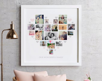 Personalised Heart Family Photo Collage