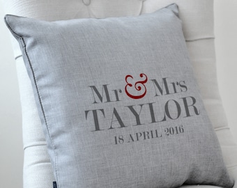 Personalised Mr And Mrs Cushion