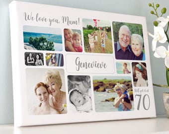 Personalised 70th Birthday Photo Collage | Photo Collage | Photo Wall Art | Milestone Birthday | 70th Birthday