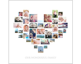 Personalised Heart Photo Collage Digital File