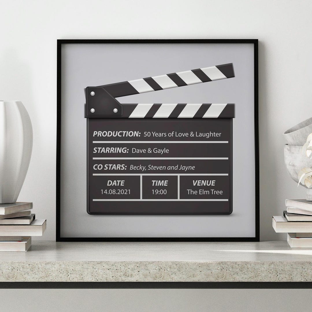 Custom Clapper Board Personalised Film Clapperboard Artwork | Custom Movie Poster | Film ...