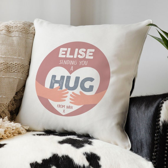 Personalised hug cushion hotsell
