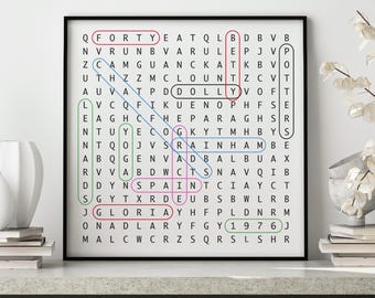 Personalised Word Search Art | Word Search Gift For Mum | Mother's Day