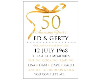 Personalisierte typografische digitale Datei zum goldenen Jubiläum