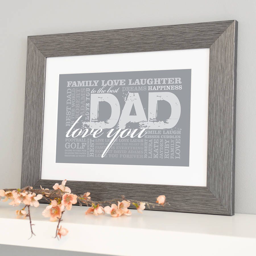 Personalised OUR FAMILY Word Art Print Typography Scandinavian Decor Fathers Day 