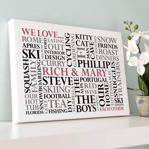 Personalised 'We Love' Word Art Print image 2