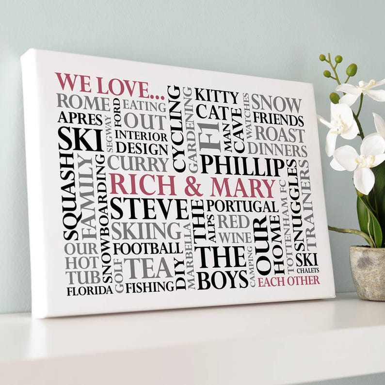 Personalised 'We Love' Word Art Print image 2