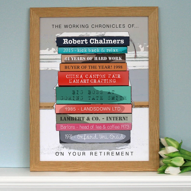 Personalised Retirement Book Art Etsy