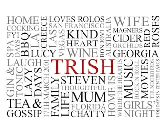 Arquivo digital de Word Art personalizado