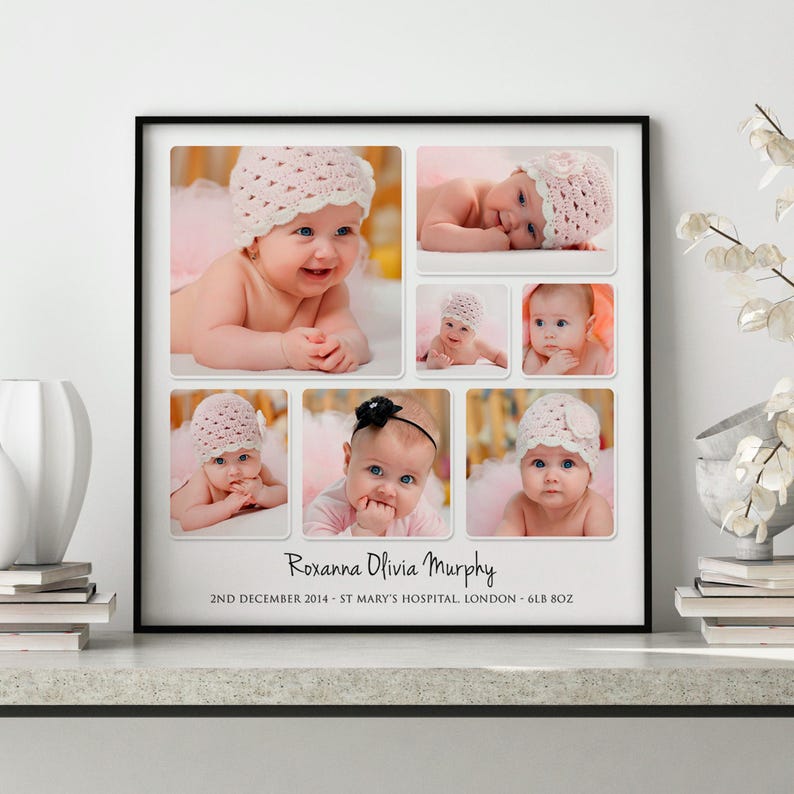 Personalised Baby Photo Collage | Photo Montage | New Baby Gift | Baby ...