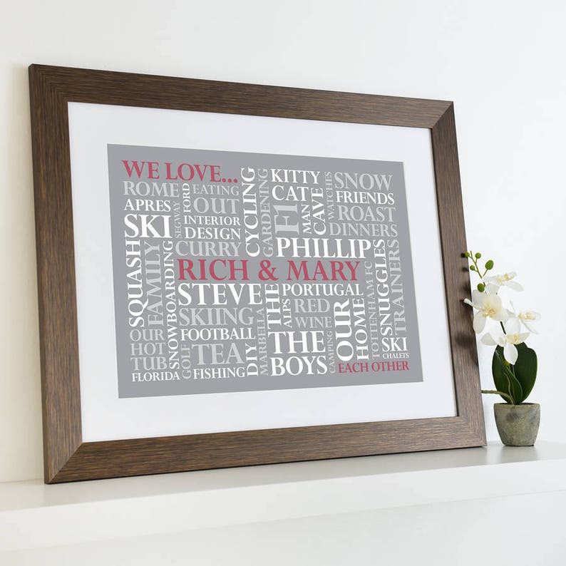 Personalised 'We Love' Word Art Print image 3