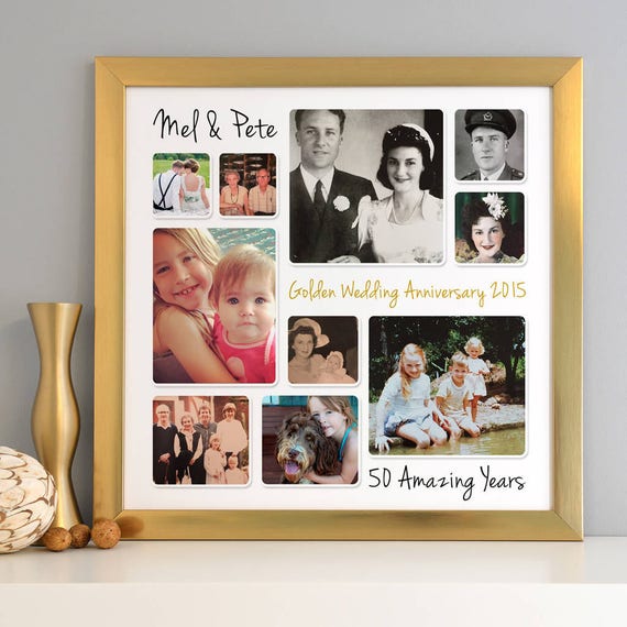 Personalisierte Goldene Hochzeit Jahrestag Foto Collage Etsy