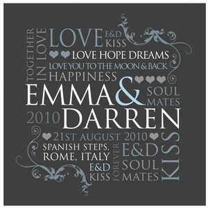 Personalised Couple&#39;s Word Design Digital File