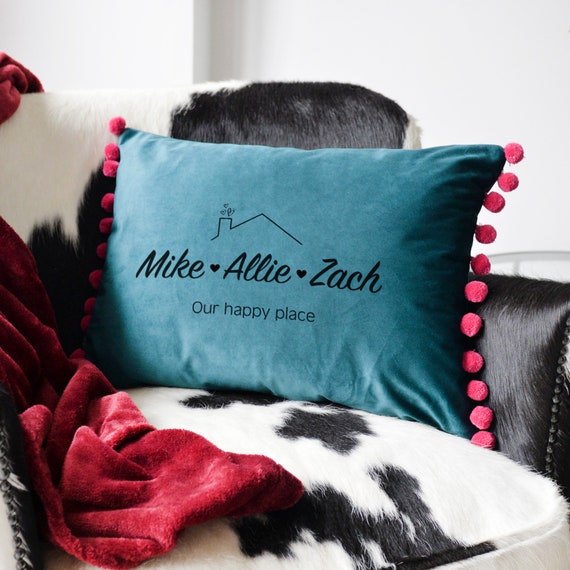 Personalised velvet cushion online