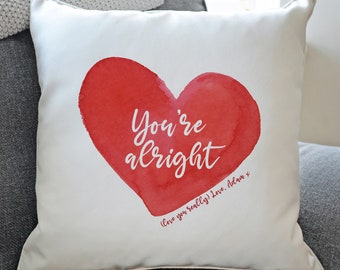 Personalised Watercolour Heart Cushion