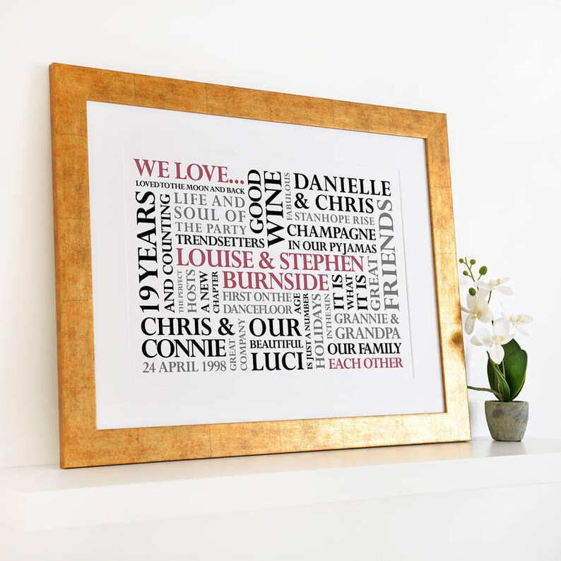 Personalised 'We Love' Word Art Print image 5