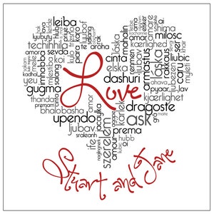 File digitale tipografico personalizzato Love