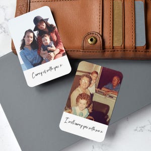 Cartão de carteira de metal com foto personalizada com texto | Cartão de carteira | Cartão de bolsa | Cartão de crédito com foto