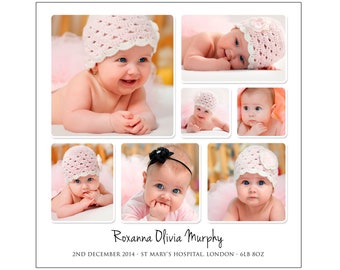 Personalised Baby Photo Collage Digital File