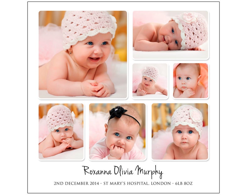 Personalised Baby Photo Collage Digital File - Etsy
