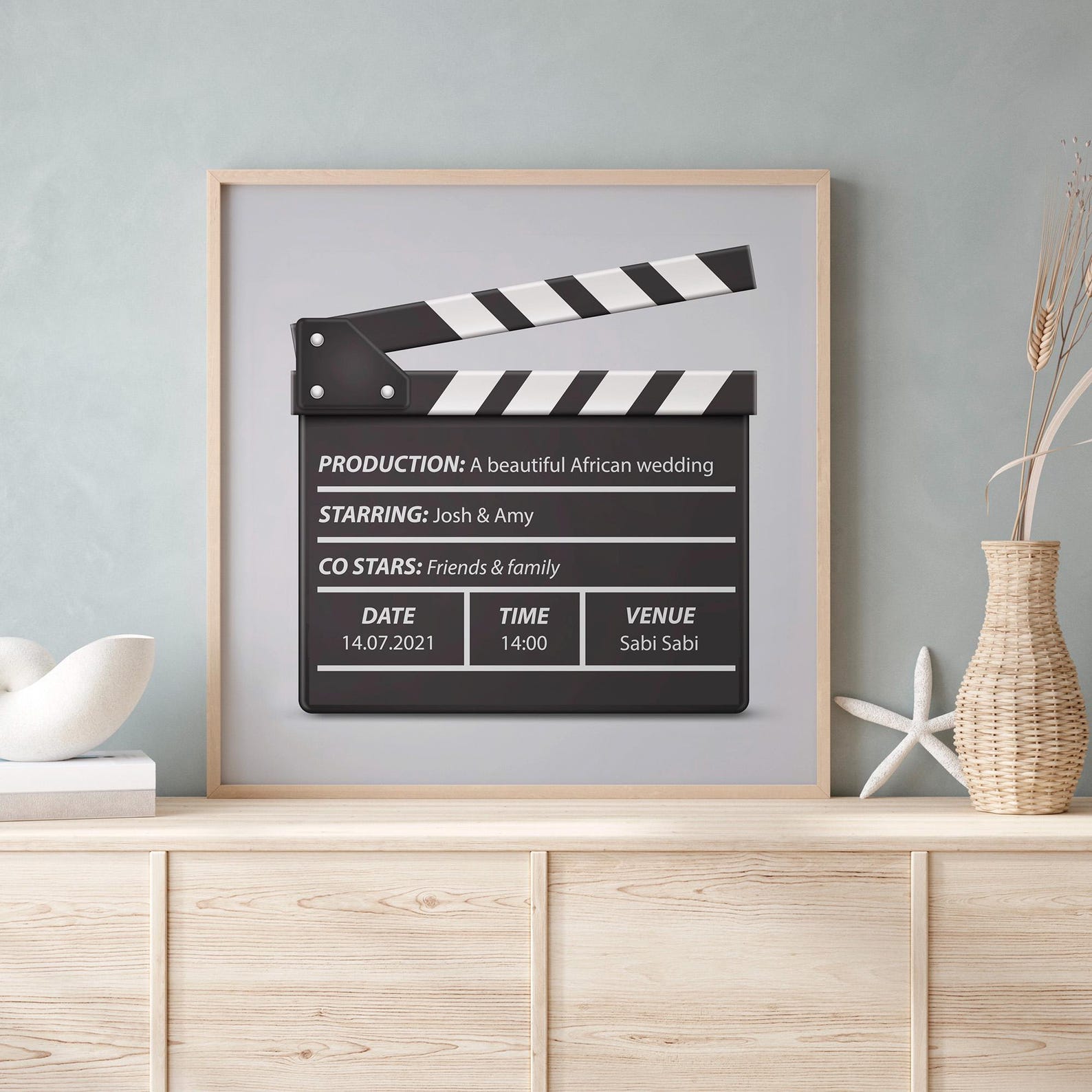 Custom Clapper Board Personalised Film Clapperboard Artwork | Custom Movie Poster | Film ...