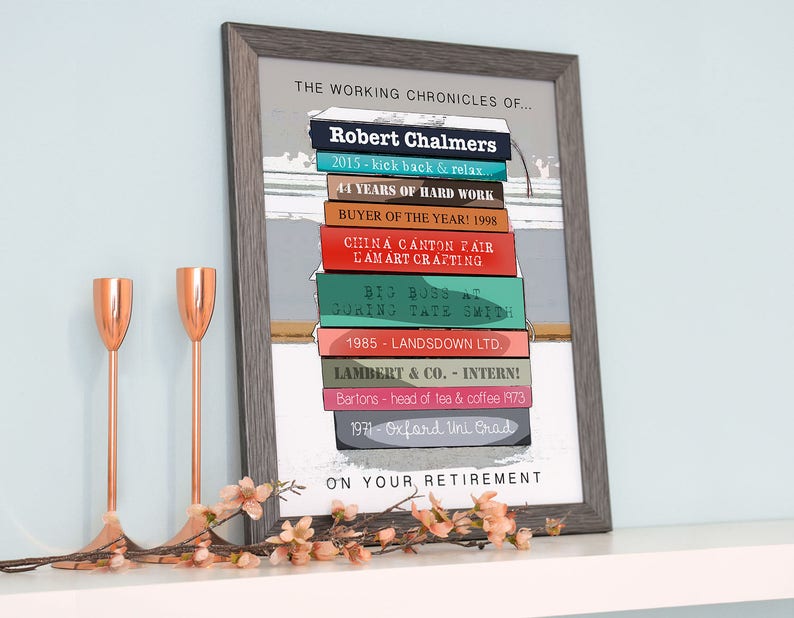 Personalised Retirement Book Art Etsy