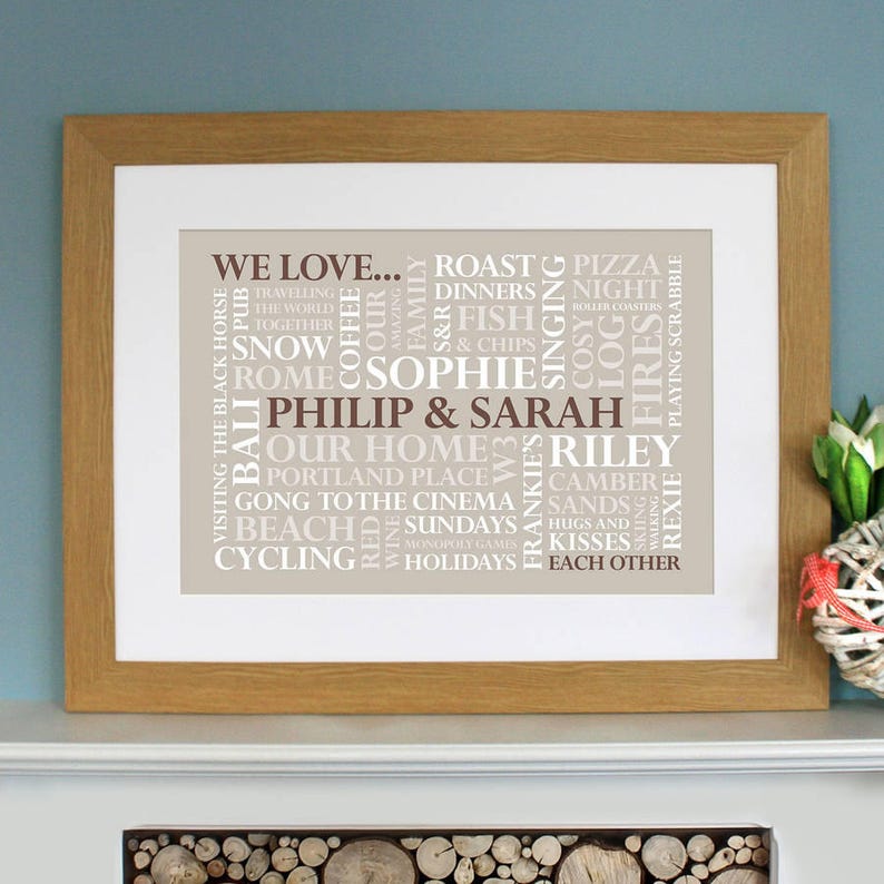 Personalised 'We Love' Word Art Print image 7
