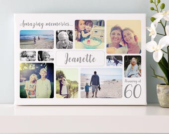 Personalised 60th Birthday Photo Collage | Photo Collage | Photo Wall Art | Milestone Birthday | 60th Birthday