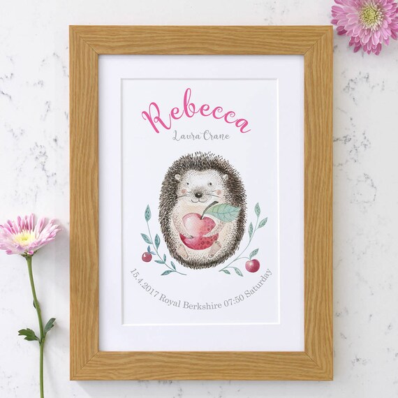 HEDGEHOG Word Cloud Personalised Artwork Keepsake Gift Birthday Christmas