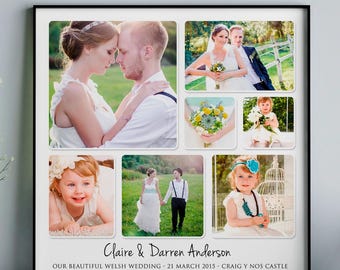 Personalised Wedding Photo Collage | Photo Montage | Anniversary Gift | Wedding Gift