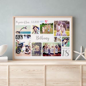 Personalised 18th Birthday Photo Collage | Photo Collage | Photo Wall Art | Milestone Birthday | 18th Birthday