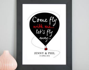 Personalised Come Fly With Me Print