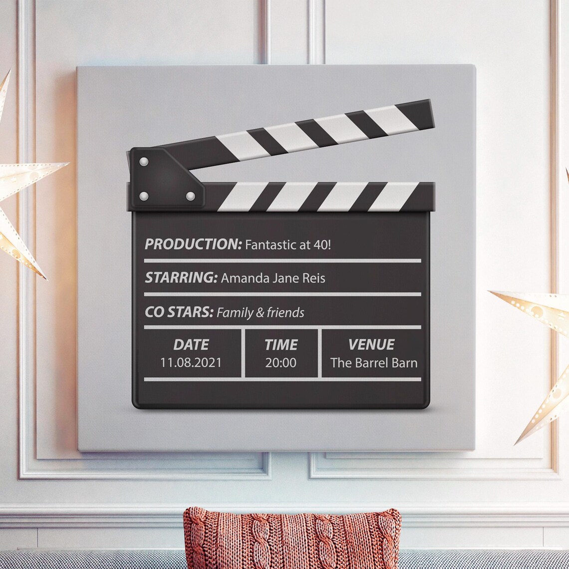 Custom Clapper Board Personalised Film Clapperboard Artwork | Custom Movie Poster | Film ...