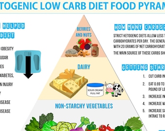 Ketogenic Low Carb Diet Food Pyramid - Keto Diet and Nutrition Infographic
