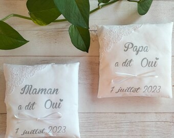 duo Personalized ring bearer cushions, ring bearer pillow alliances, wedding cushion, ring holder, custom cushion