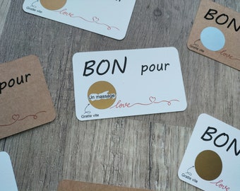 Cartes à gratter, bons à gratter personnalisés demande personnalisable